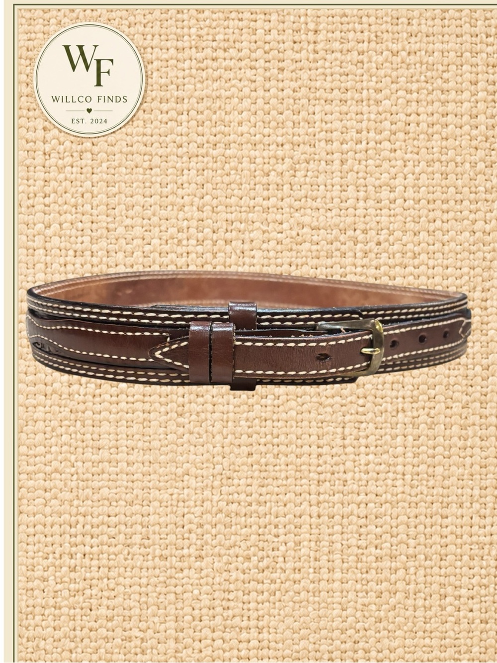Men’s Size 36 Top Grain Cowhide Tooled Leather Western Cowboy Belt